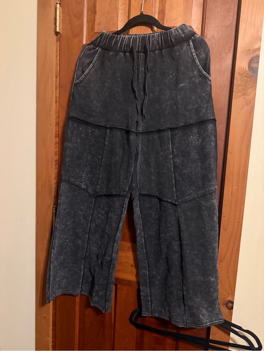 Women’s Boho Washed Black Wide Leg Pants - Picture 3 of 6
